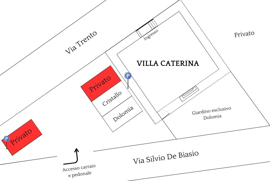 Piantina parcheggi Villa Caterina